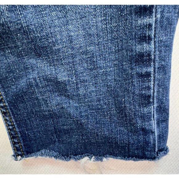 Zara Woman Premium Collection Aged Denim Jeans Size 4 Blue Distressed Look - Picture 5 of 11